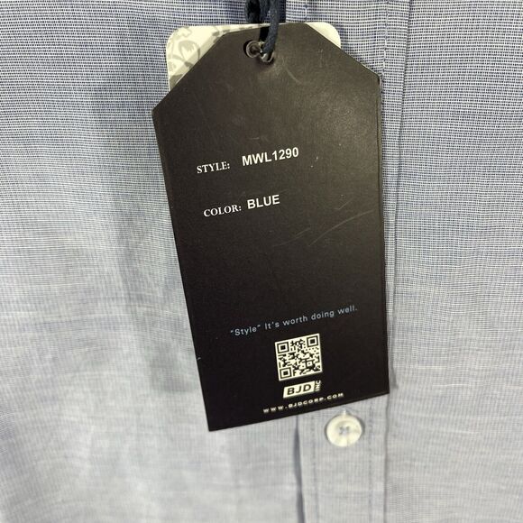 MICHAEL BRANDON BUTTON DOWN SHIRT MENS MEDIUM BLUE LONG SLEEVE COLLARED NWT NEW - Picture 5 of 16